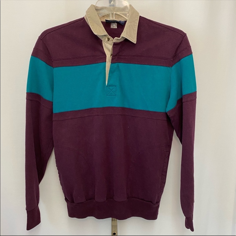 90’s Colorblock Long Sleeve Rugby Shirt (Large)